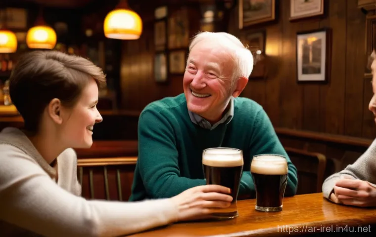아일랜드 펍 문화와 술자리 예절 - Image Prompt 1: The Heart of the Irish Pub – A Warm Welcome** 아일랜드 펍 문화와 술자리 예절 - Image Prompt 1: The Heart of the Irish Pub – A Warm Welcome**