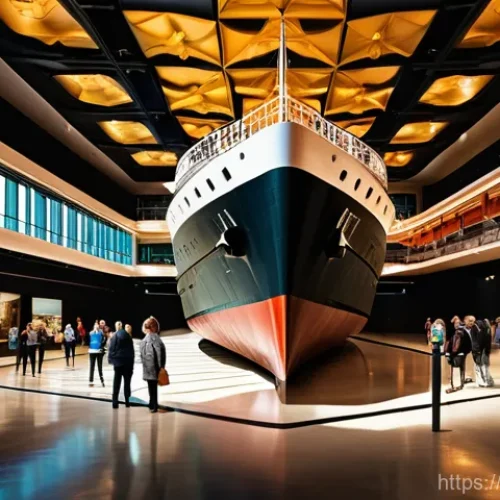 Home 23 벨파스트와 타이타닉 박물관 - **An immersive and grand interior view of the Titanic Belfast Museum.** The architecture is modern a...